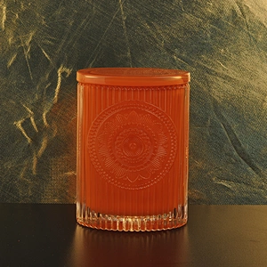 Wedding lotus luxury glass candle holders with glass lids