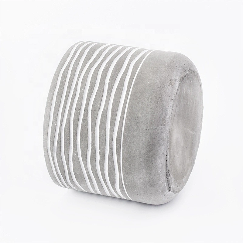 400ml Circle grey concrete candle containers custom wedding decoration