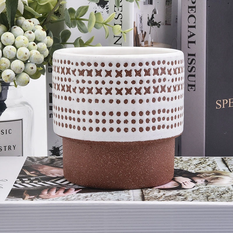 Luxury candle containers ceramic frosted candle holder wedding centerpieces
