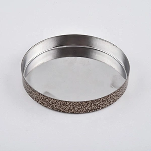 Custom round amber metal lid cover for candle jar holder