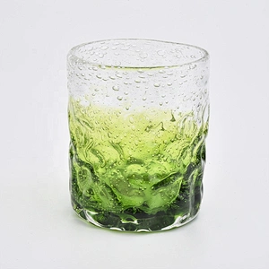 9oz Luxury Glass Candle Jars Green Dipped Glass Holder for Soy Wax Home Decor Wholesales