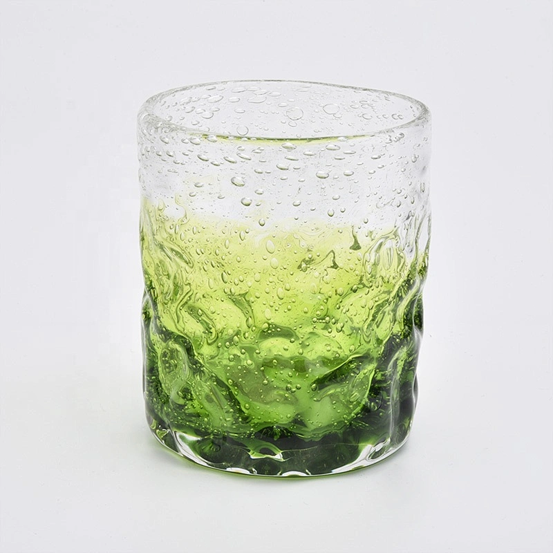 9oz Luxury Glass Candle Jars Green Dipped Glass Holder for Soy Wax Home Decor Wholesales