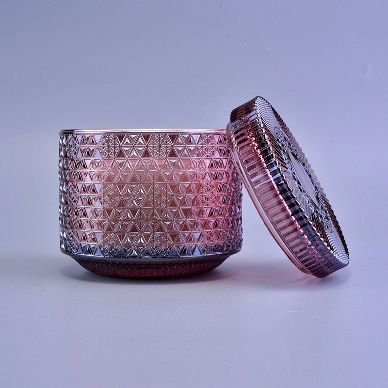 Manufacturer Custom tealight glass candle jar with lid home decoration