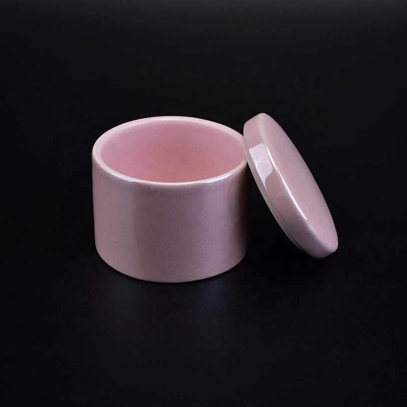 4oz Pearl Glazed Ceramic Candle Jar with Ceramic Lid Wholesales