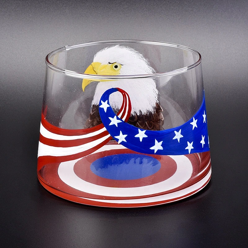 Transparent owl pattern candle vessel glass candle jar wedding decor in bulk