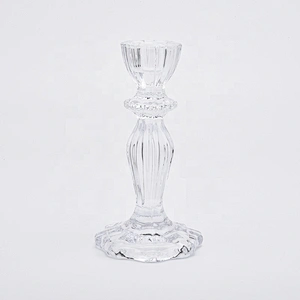 Clear crystal high candlestick glass votive candelabra living room decorative supplier