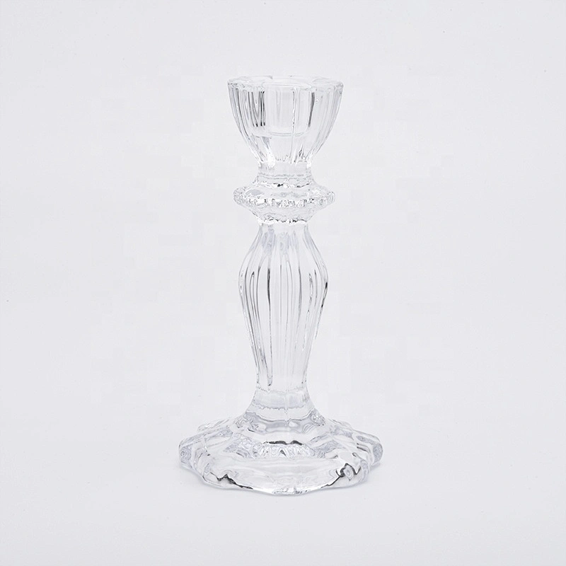 Clear crystal high candlestick glass votive candelabra living room decorative supplier