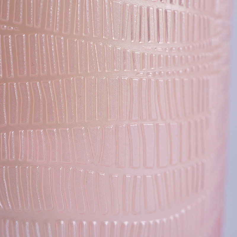 Hot sales custom pink heart design Glass candle jars