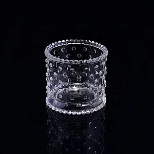 Sunny cylinder crystal decorative glass candle holder