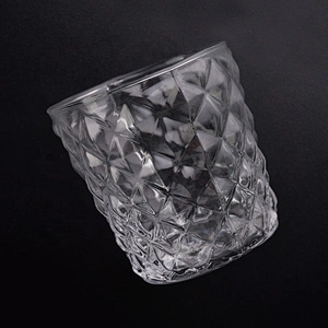 Clear crystal candle container glass tea light candle jar bedroom decor factory