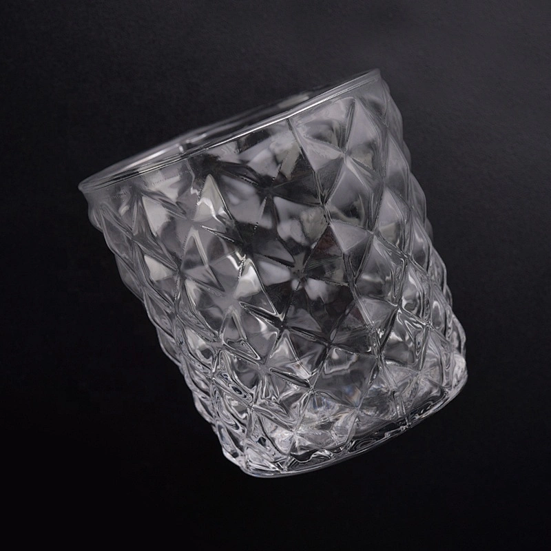 Clear crystal candle container glass tea light candle jar bedroom decor factory