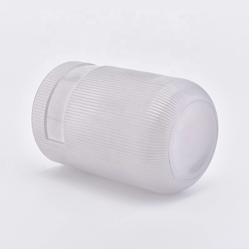 Cylinder customized striped glass candle holder home decoration