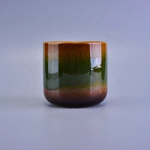 Cylinder ceramic iridescent candle jars wholesales