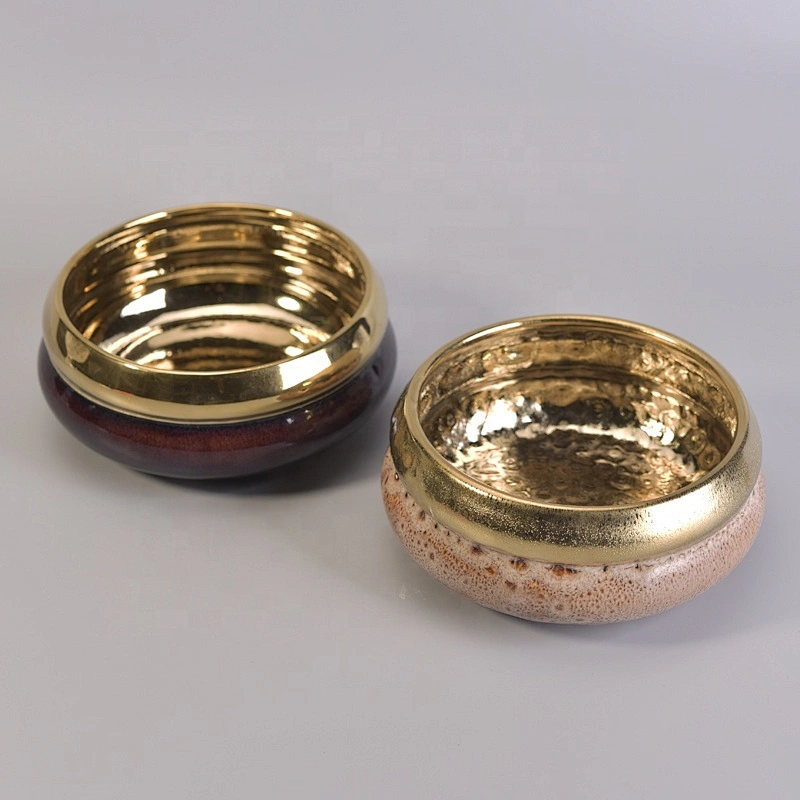 10oz 20oz Customized chinese gold candle ceramic jar