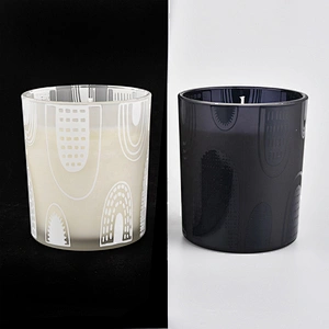 10oz Sunny matte empty decorative black glass candle jars holder
