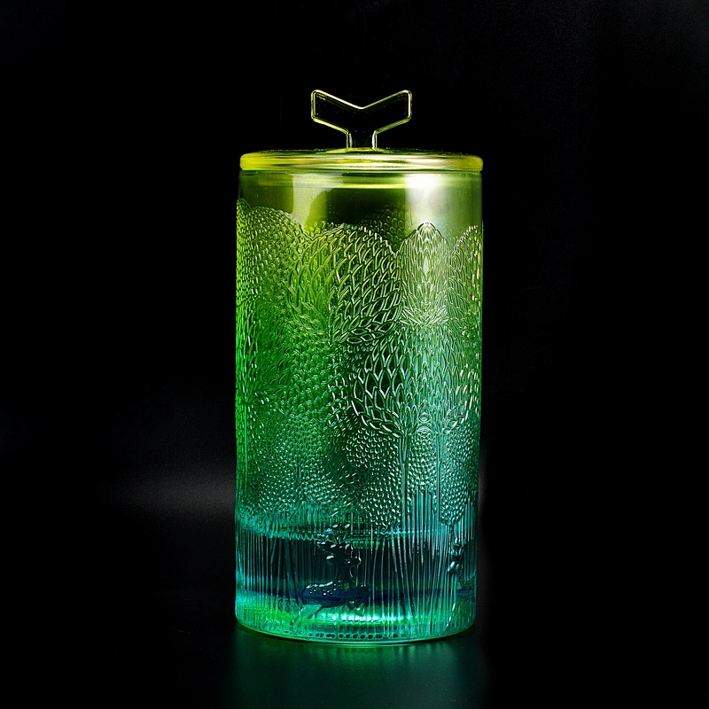 10oz 12oz 14oz Custom Luxury crystal glass candle jar with lid