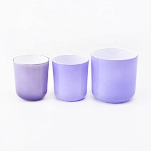 Luxury customized purple glass candle holder wedding decoration