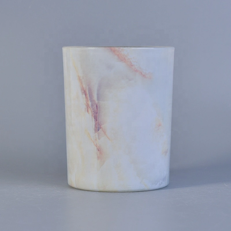 Wholesales White Marble Glass Candle Holders Home Decoration
