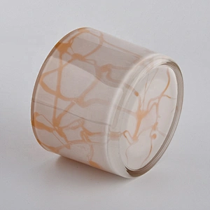 11oz glass candle holders with marble painting