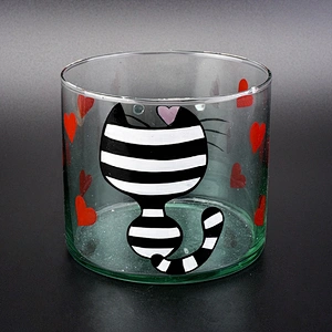 Wholesales cat glass candle jars heart home decoration