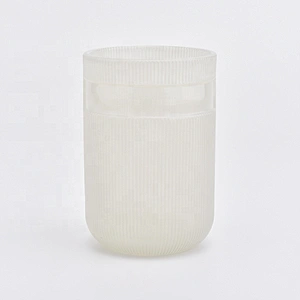 Cylinder customized striped candle vessel glass candle holder wedding centerpieces