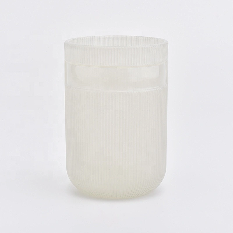 Cylinder customized striped candle vessel glass candle holder wedding centerpieces