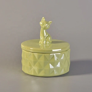 200ml Mini glazed ceramic candle jar scented candle vessel with lid home decor