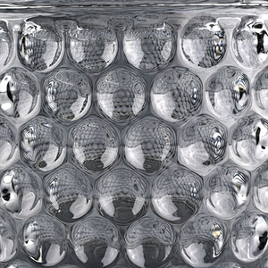 glass gray iridescent candle jar with lid