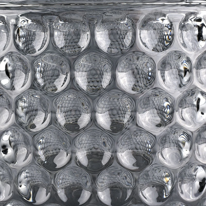 glass gray iridescent candle jar with lid