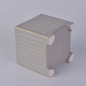 Wholesales empty grey tealight ceramic candle vessel 8oz 10oz