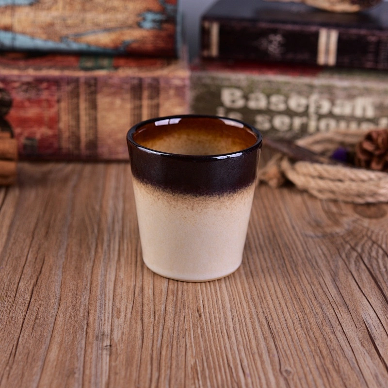 Decorative Round Bulk Ceramic Candle Jar For Candle Making