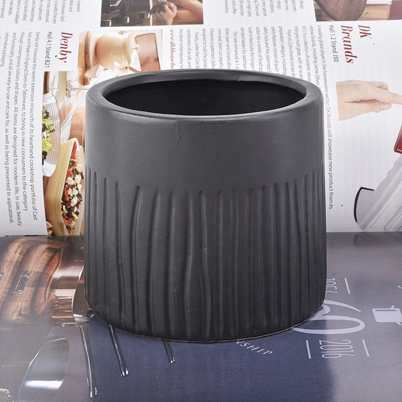 500ml Black decorative ceramic candle jar tealight candle holders home decor