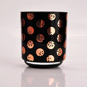 Sunny luxury decorative black cylinder glass candle jar holder 8oz 10oz 11oz