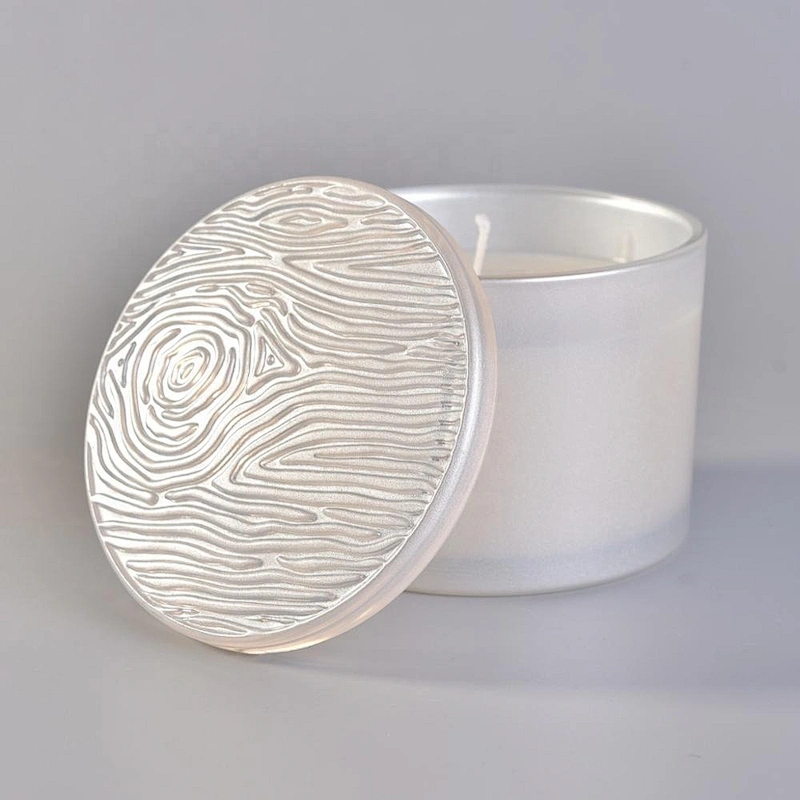 10oz Hot sales white crystal glass candle jars luxury with lid