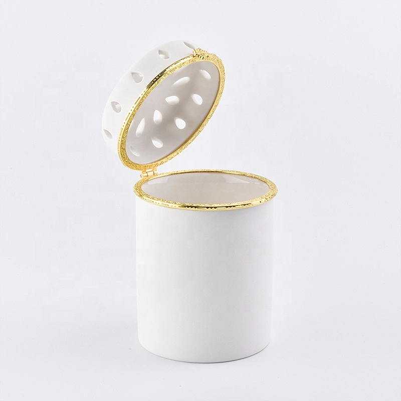 Unique ceramic votive candle jars candle holders with lid home decor in bulk
