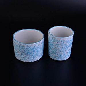Wholesale decorative blue ceramic candle jar