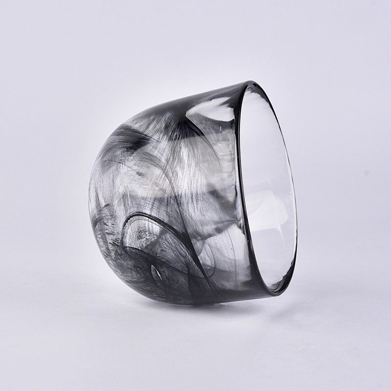 Unique black glass candle vessel glass holder for candle wedding centerpieces