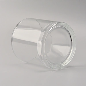 large clear transparent round candle holder