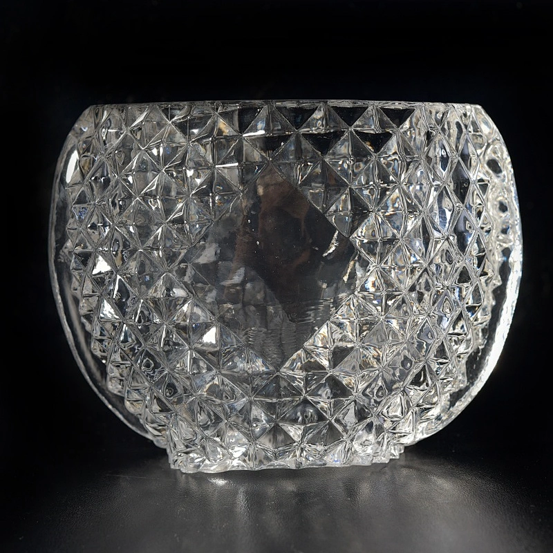 Wholesales crystal geometric luxury glass candle holder