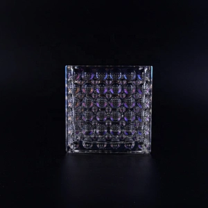Supplier Luxury bubble custom square empty glass candle jars