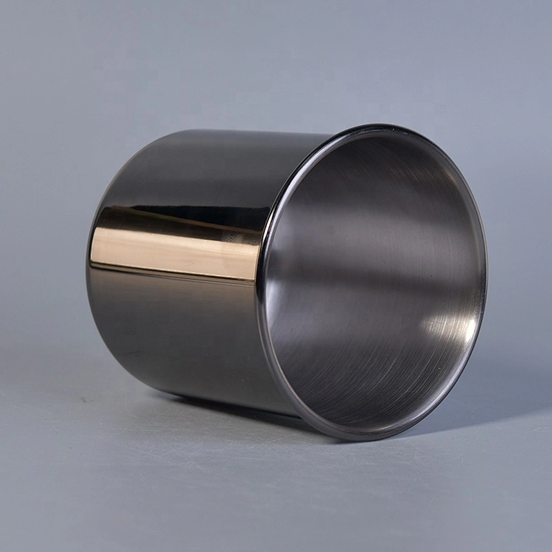Cylinder silver Candle Jars Metal Container for Wedding Decor in bulk