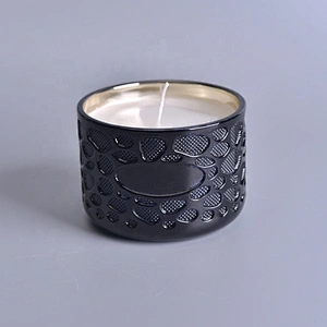 Sunny patent design Luxury modern black glass jars candle
