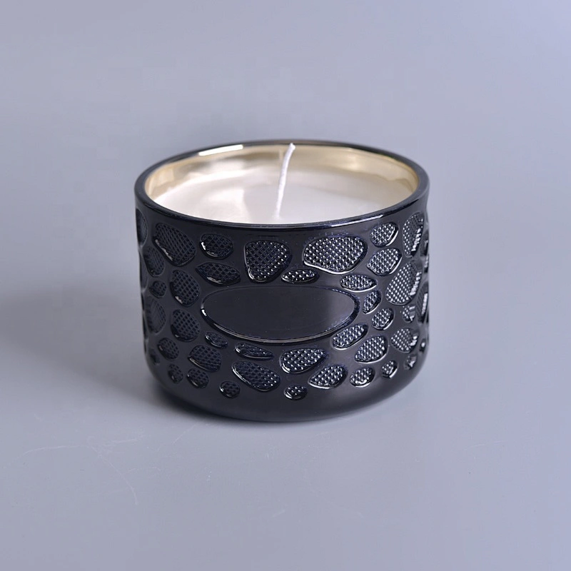 Sunny patent design Luxury modern black glass jars candle