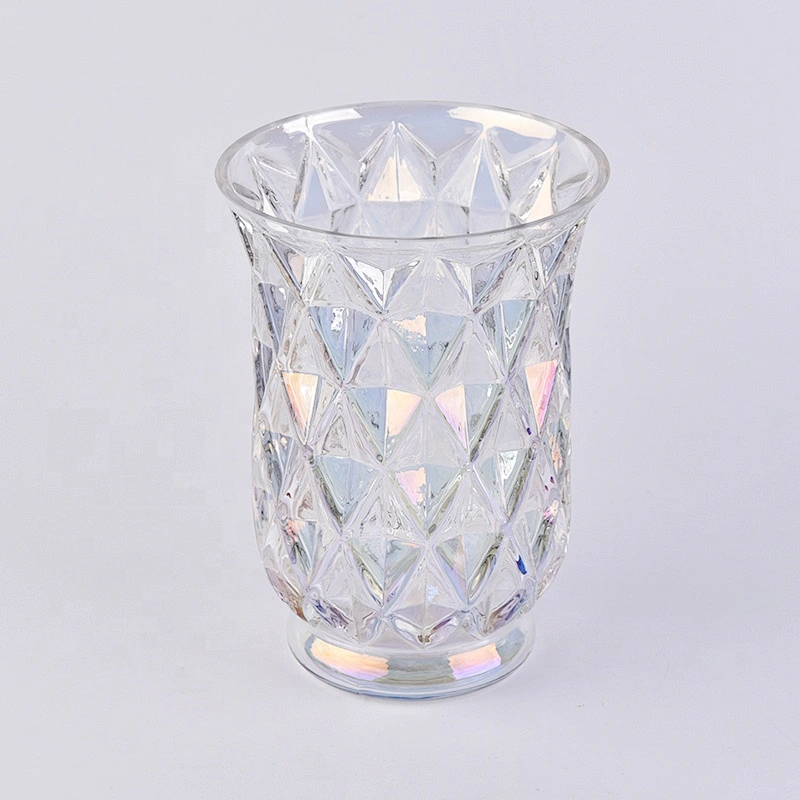 Geo personalized high crystal candle container votive scented glass candle jars wedding occasion wholesale