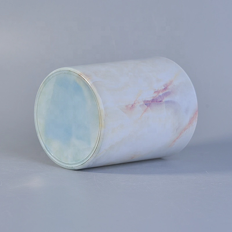 Wholesales White Marble Glass Candle Holders Home Decoration