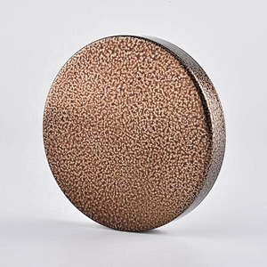 Supplier round Custom amber metal lid for candle holder