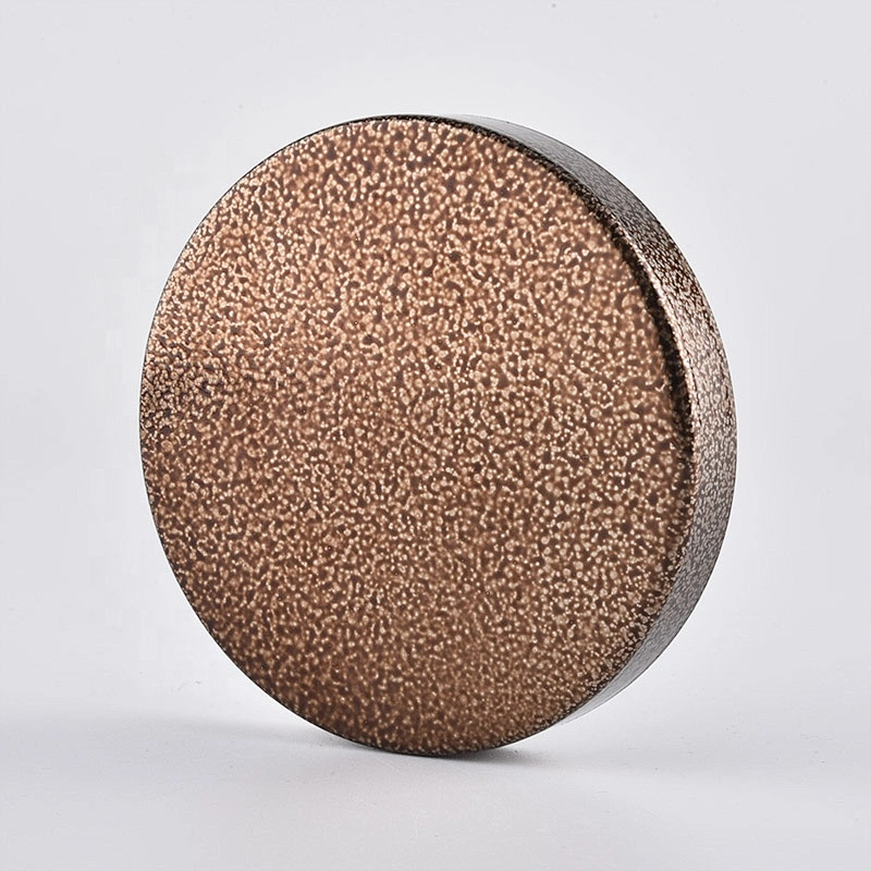 Supplier round Custom amber metal lid for candle holder