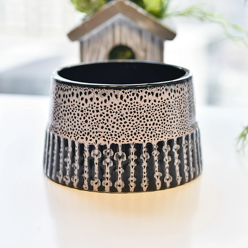 Empty color glazed candle holder ceramic candle container home decoration