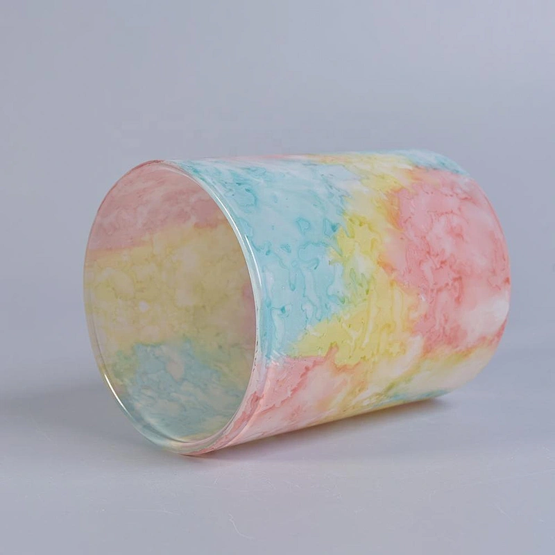 Sunny new design Luxury cylinder ceramic Multicolored candle jar bulk