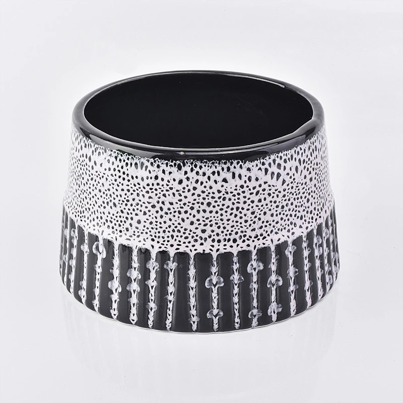 Empty color glazed candle holder ceramic candle container home decoration